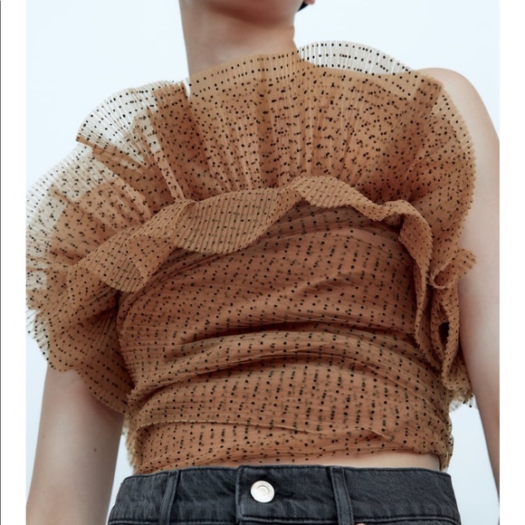 Zara tulle strapless crop top - Picture 11 of 15